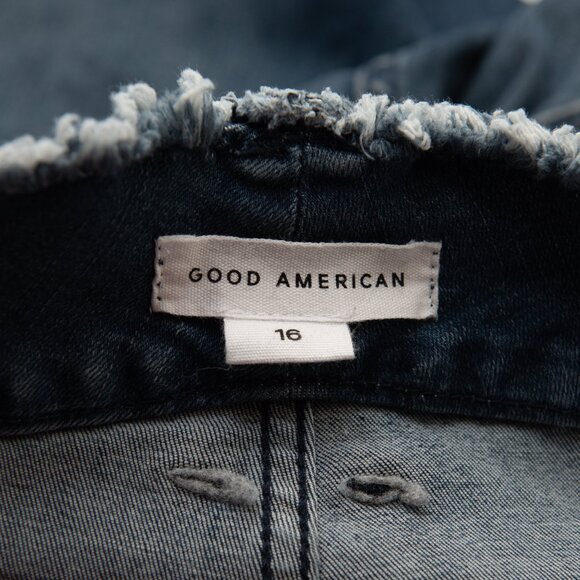 Good American Jeans Good Legs High Waist Fray Waistband Skinny Blue 610 Size 16 - Picture 3 of 8